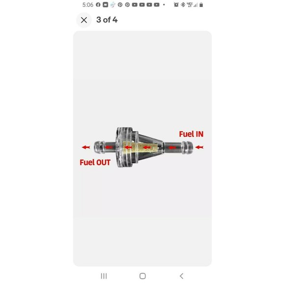 10 X Universal Motorcycle Mini Small Engine 1/4" Inline Carb Fuel Gas Filter 6mm - Picture 3 of 6